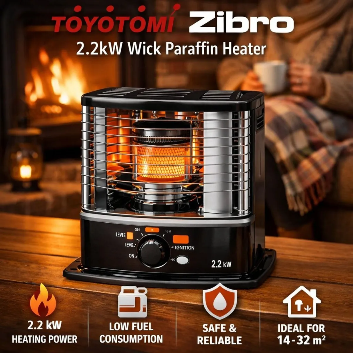 Toyotomi Zibro 2.2KW Rated Wick Paraffin Heater - Image 2