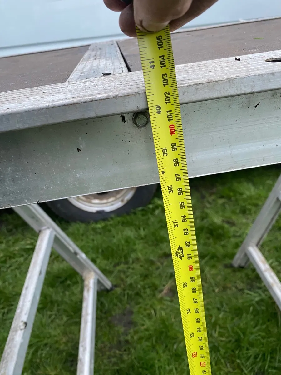 Pair of aluminium trestles with platform - Image 3