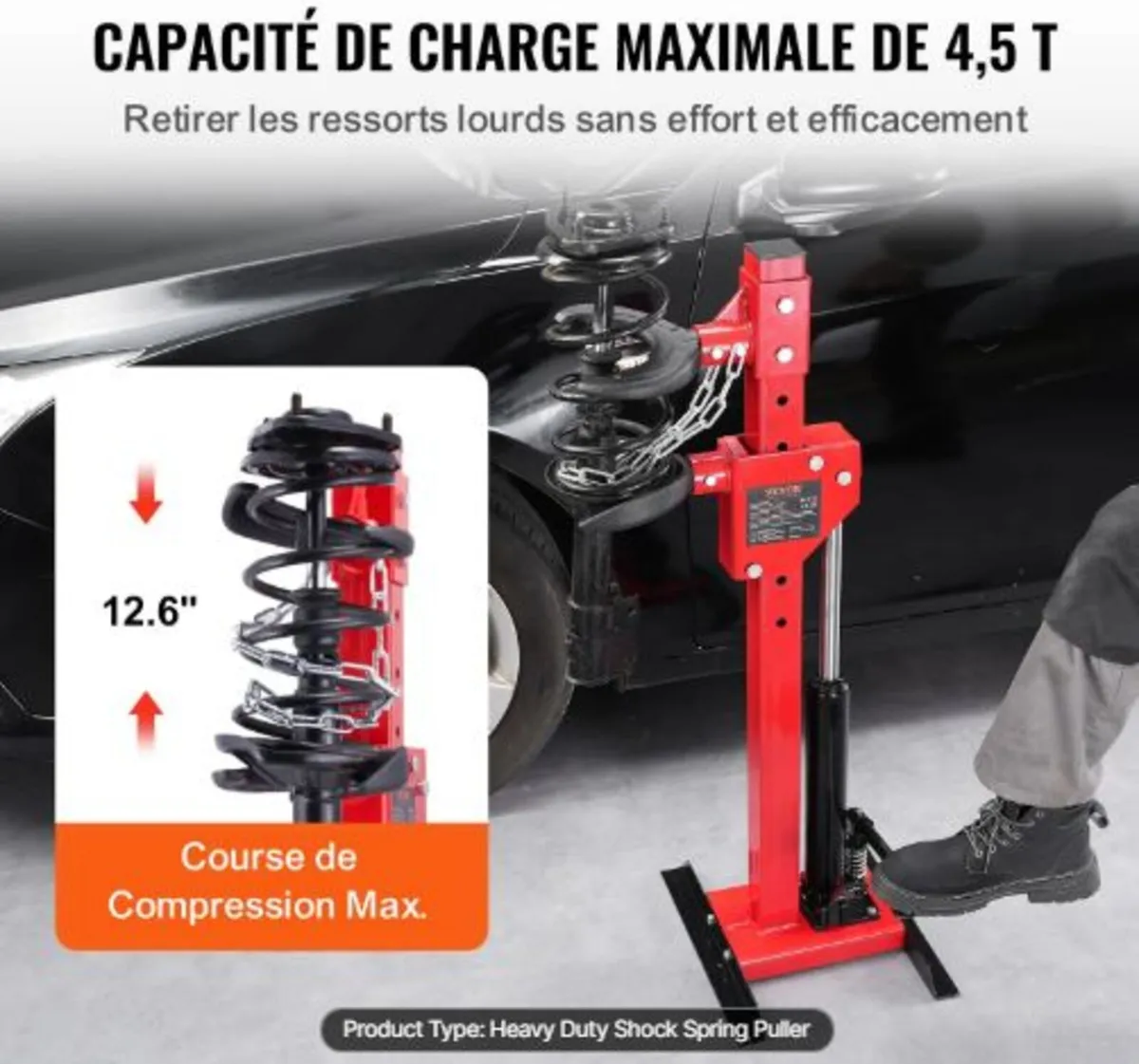 Strut Spring Compressor,4.5 Ton/4499.6kg Hydraulic - Image 2