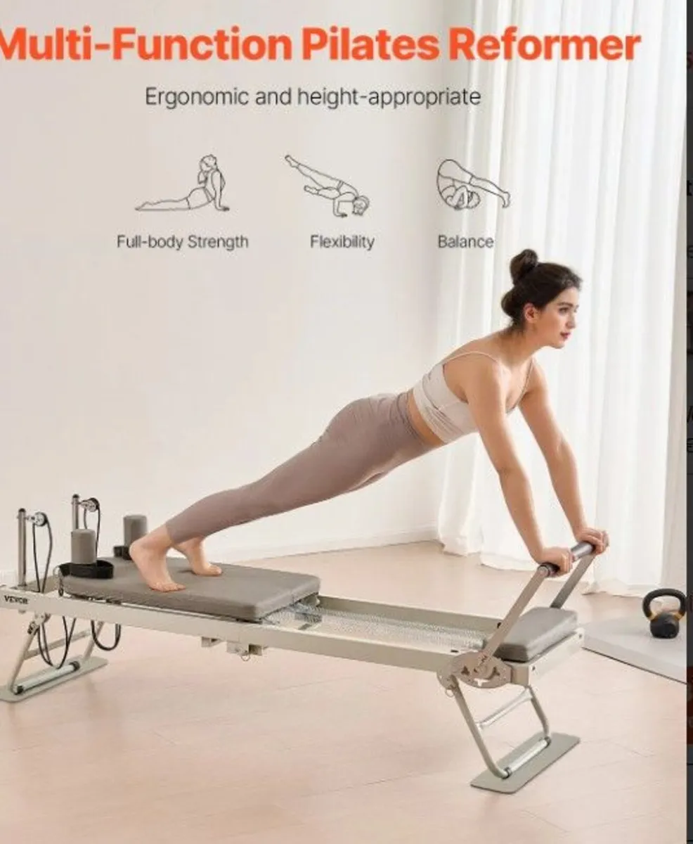Foldable Pilates Reformer Machine – 5 Spring Resis - Image 2