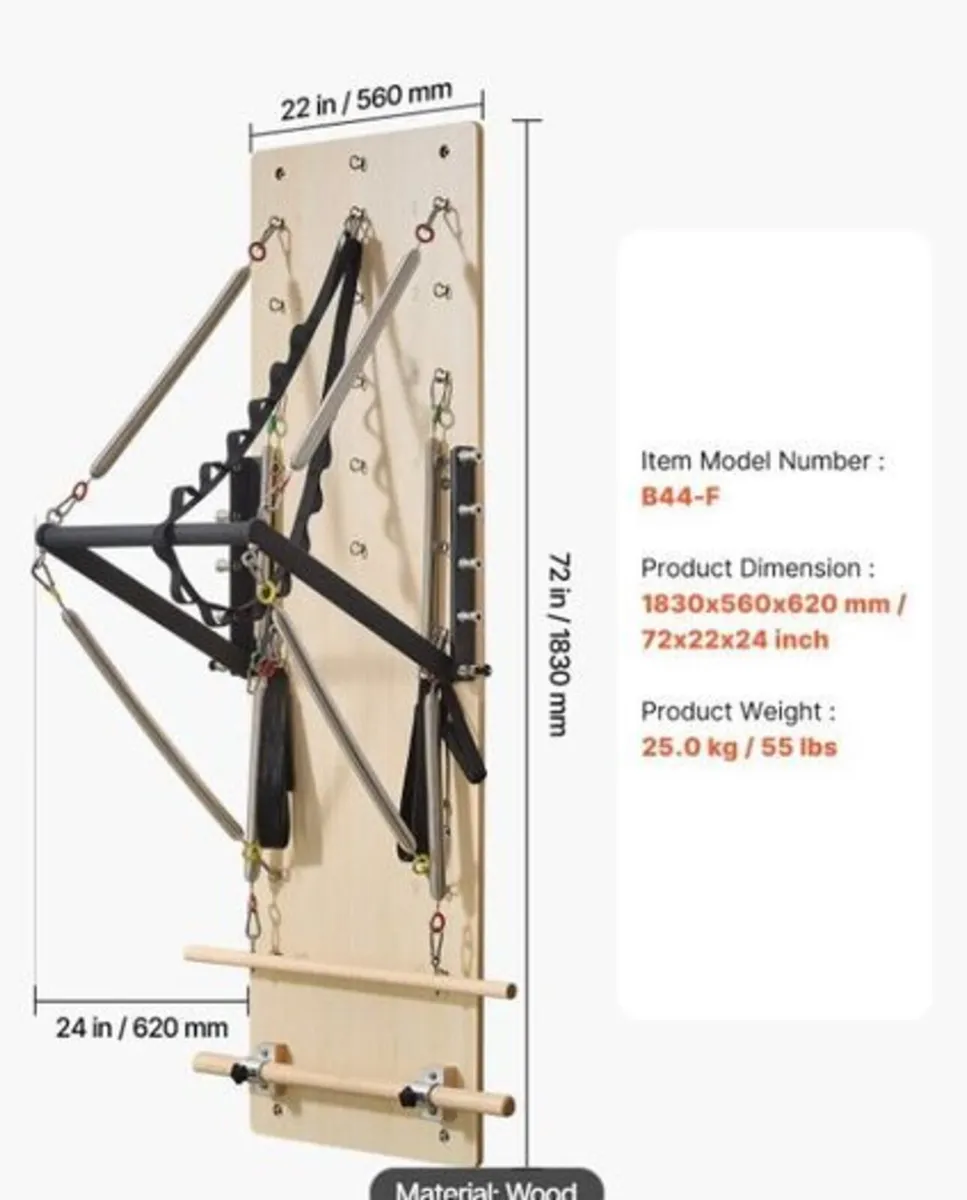 Wall-Mounted Pilates Reformer Springboard Maple Wo - Image 2