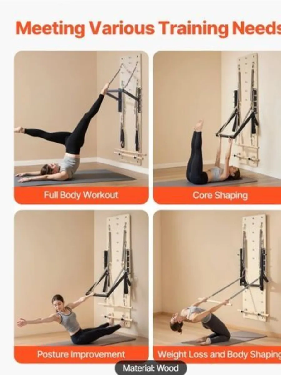 Wall-Mounted Pilates Reformer Springboard Maple Wo - Image 3