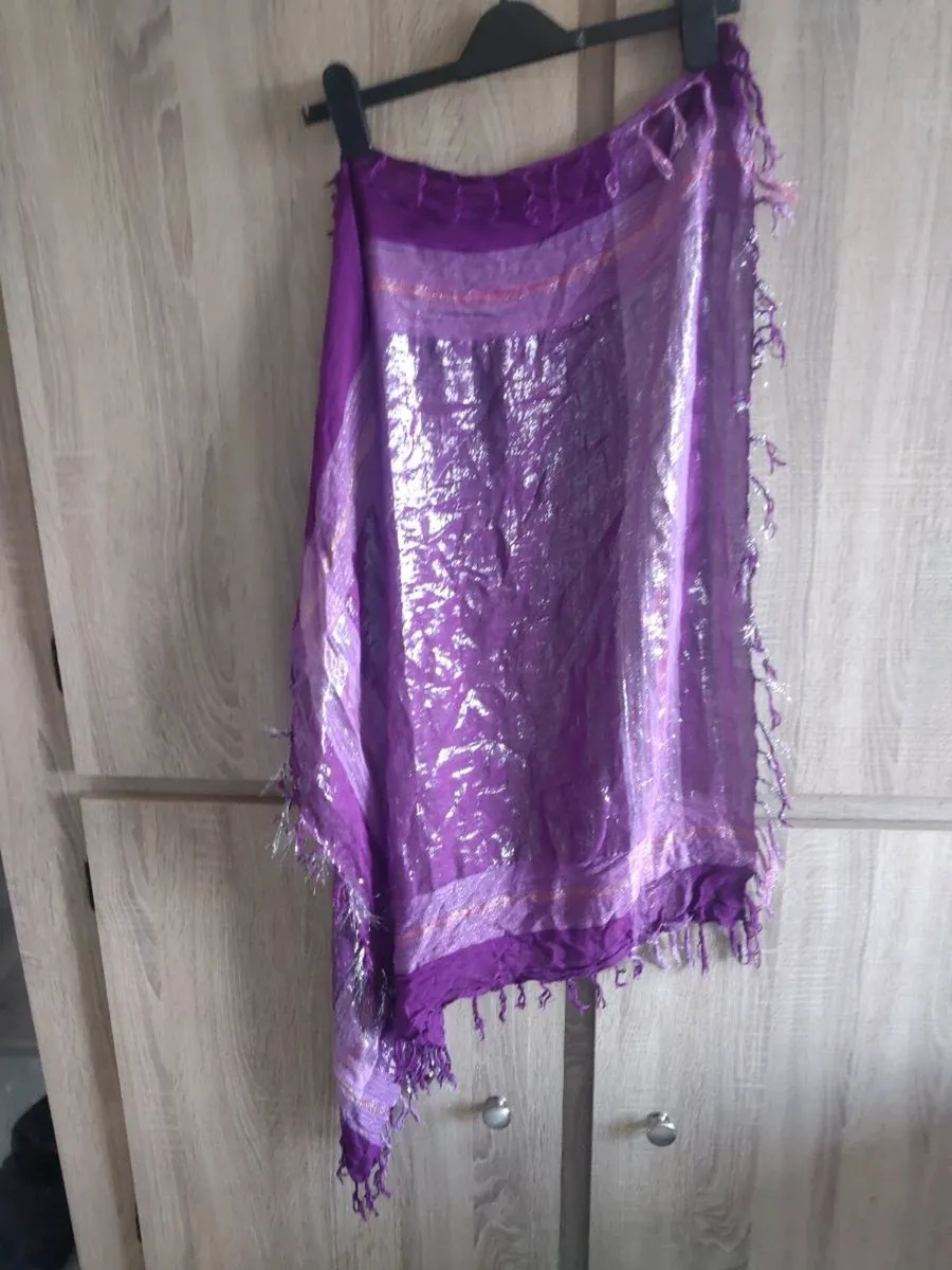 Purple silver scarf never worn - Image 1