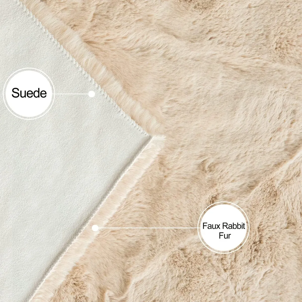 150x215cm Area Rug Light Brown Beige Plush Shaggy - Image 4