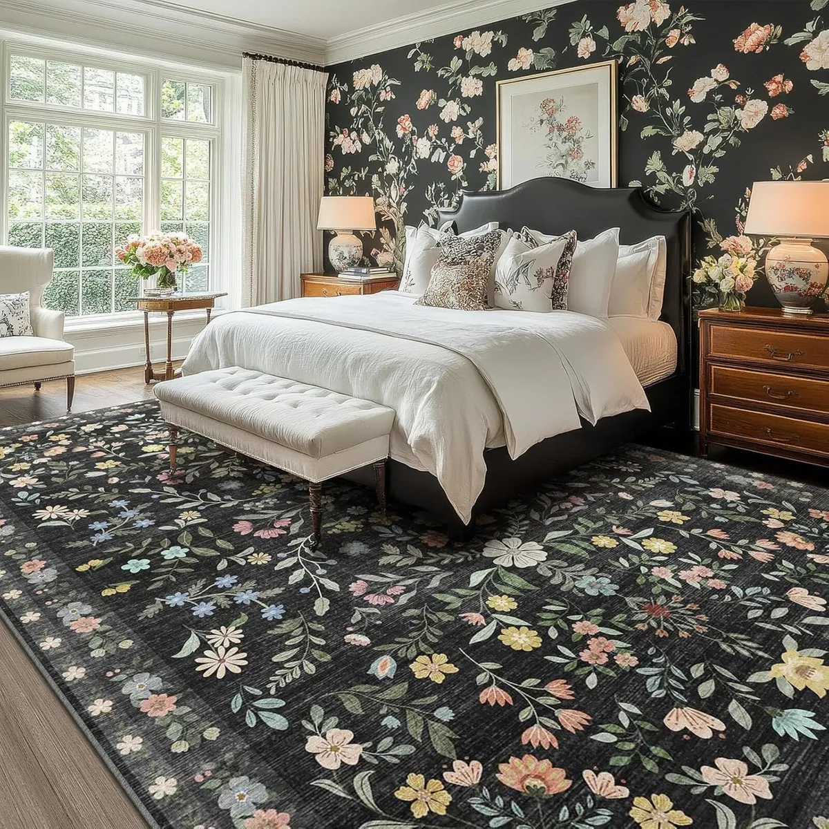 Floral Rugs for Living Room Boho Washable Area - Image 4