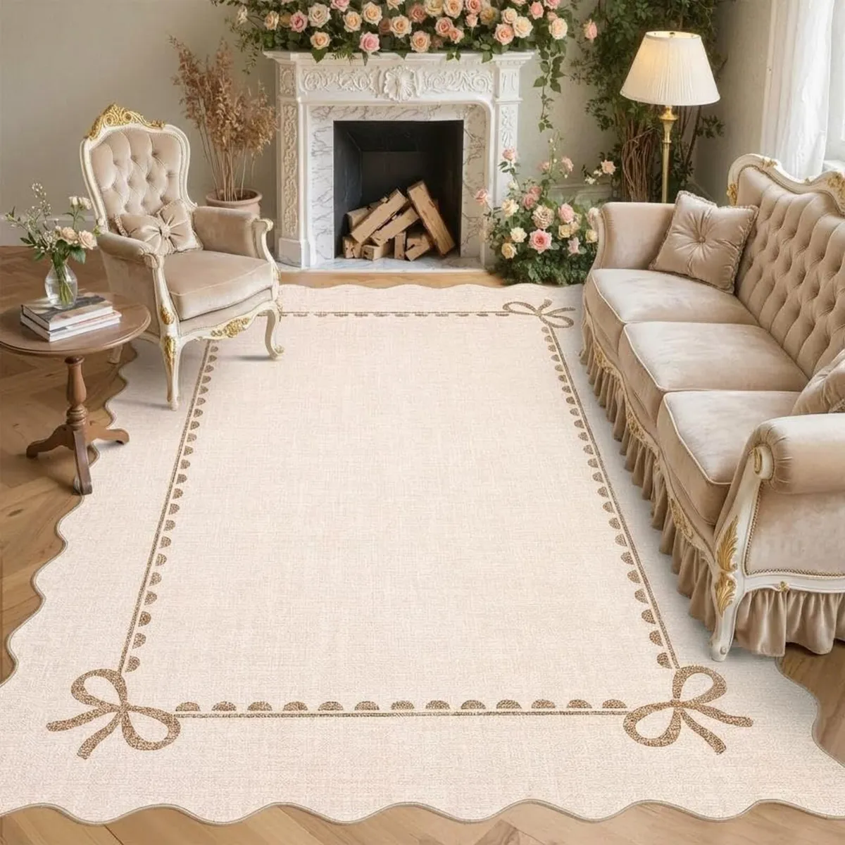 160 x 230 cm Modern Scalloped Rugs Living Room - Image 1