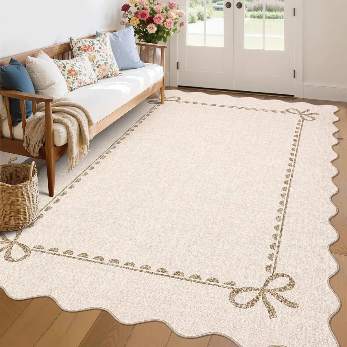 160 x 230 cm Modern Scalloped Rugs Living Room - Image 2