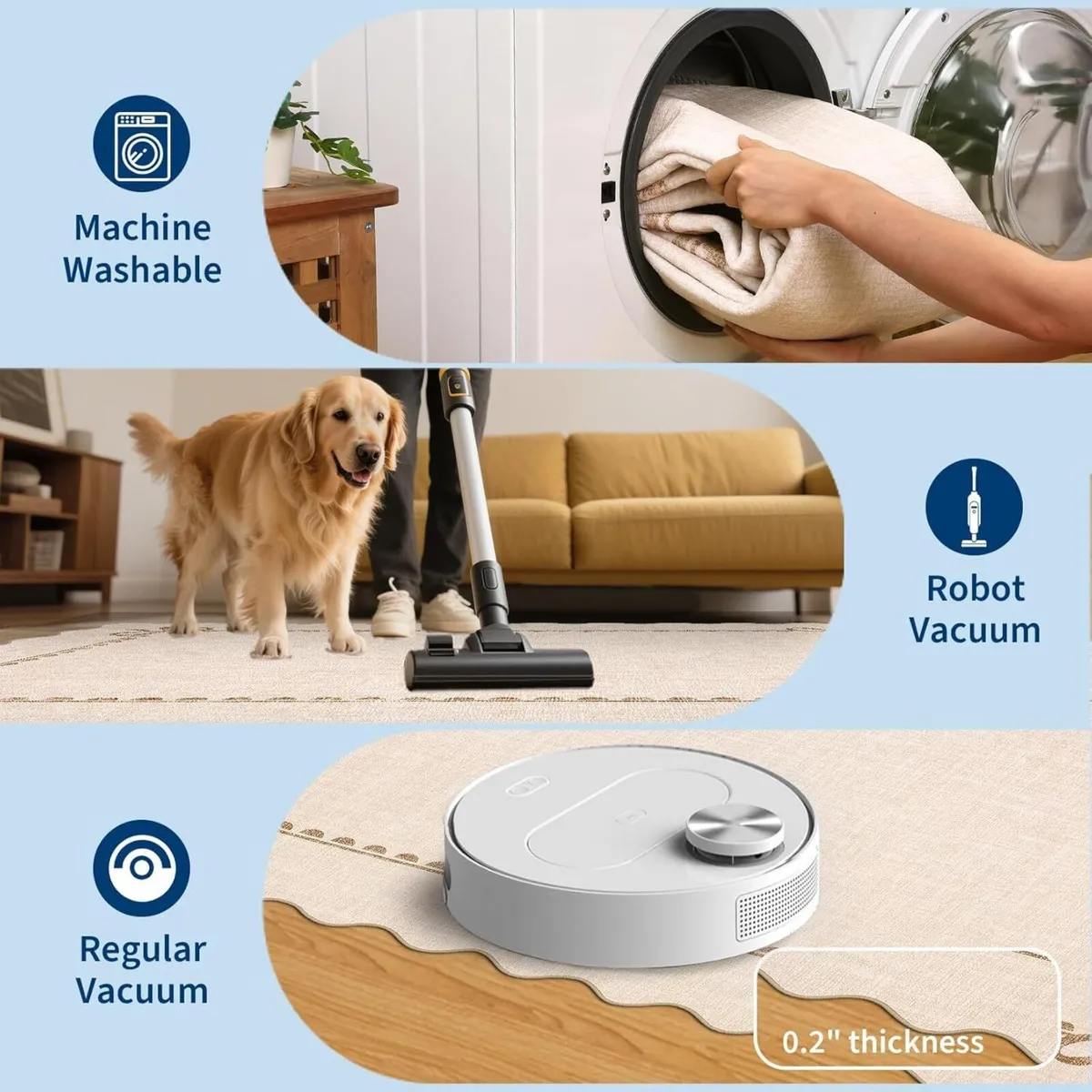 160 x 230 cm Modern Scalloped Rugs Living Room - Image 4