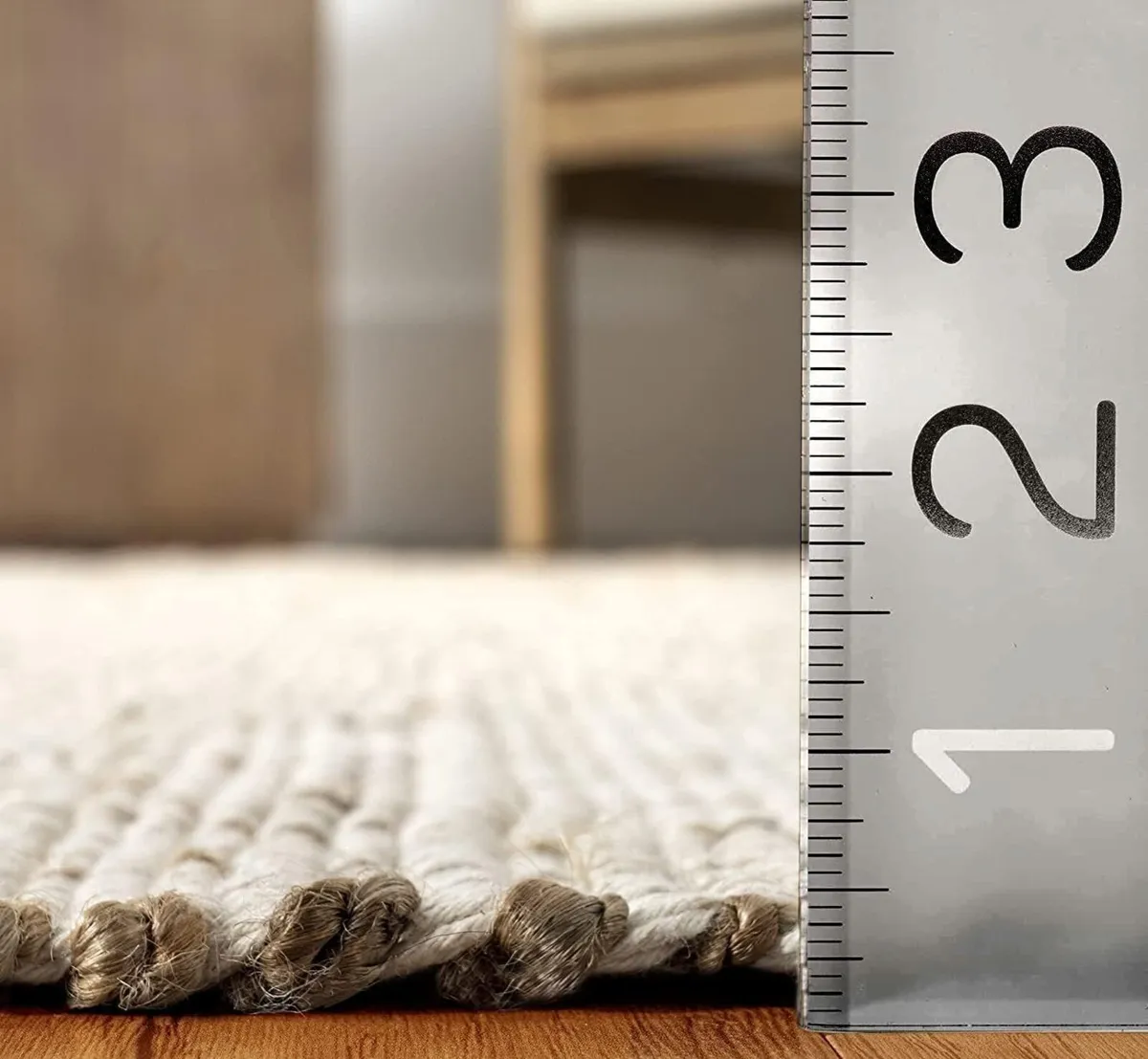 Jute Cotton Area Rug - Handcrafted Traditional - Image 2