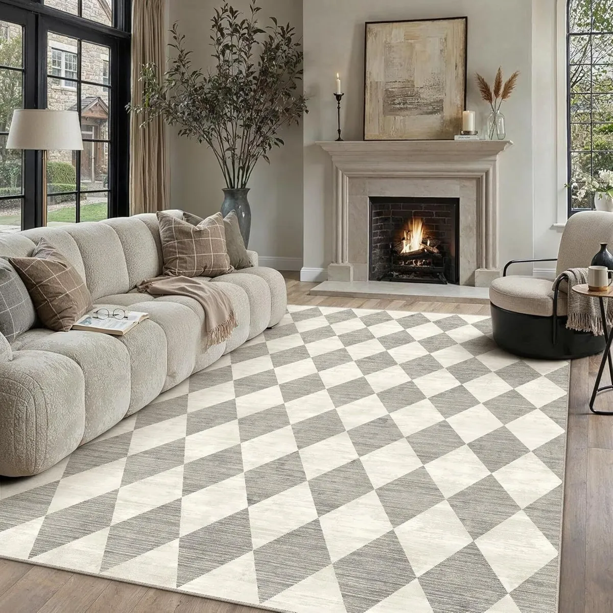 Rugs Living Room Area Rug 200x300cm Grey Bedroom - Image 1