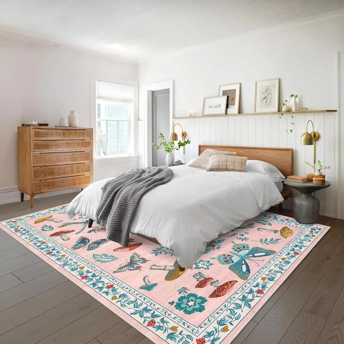 160x230 cm Mushroom Rug Living Room Washable - Image 2