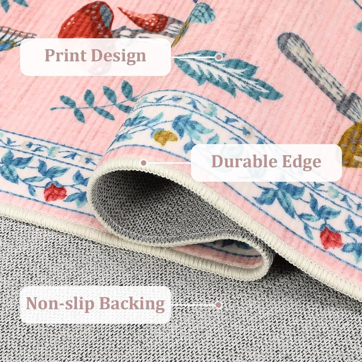 160x230 cm Mushroom Rug Living Room Washable - Image 4