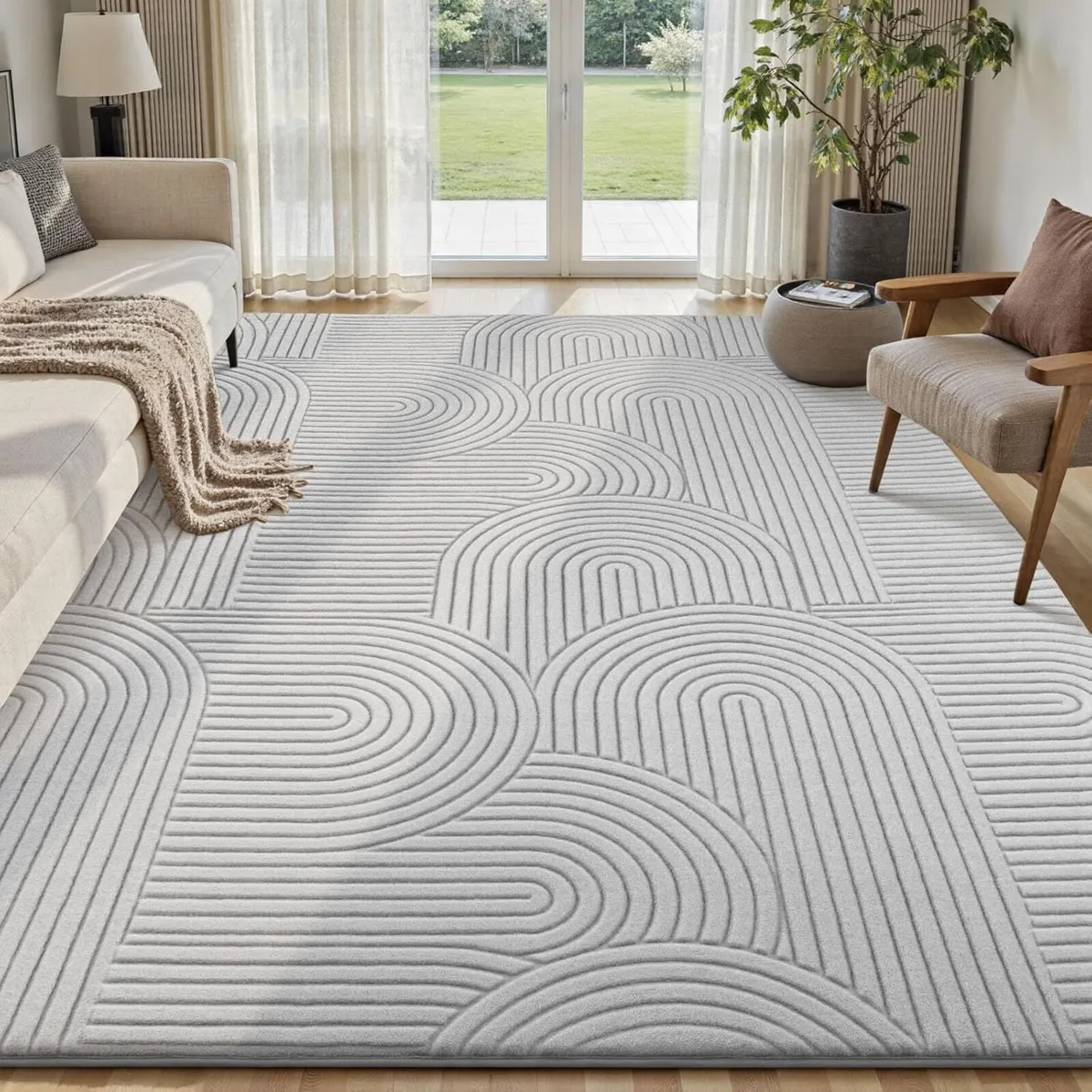 Rugs Living Room 200x300cm Light Grey Soft Shaggy - Image 1