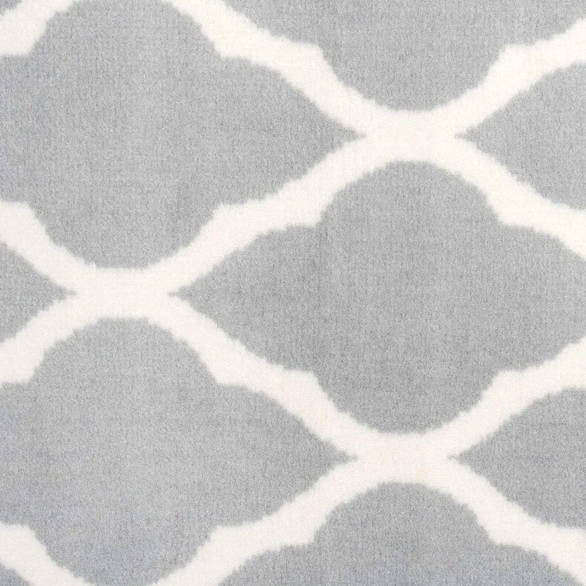 Traditional Classic Grey Trellis Area Rug White - Image 2