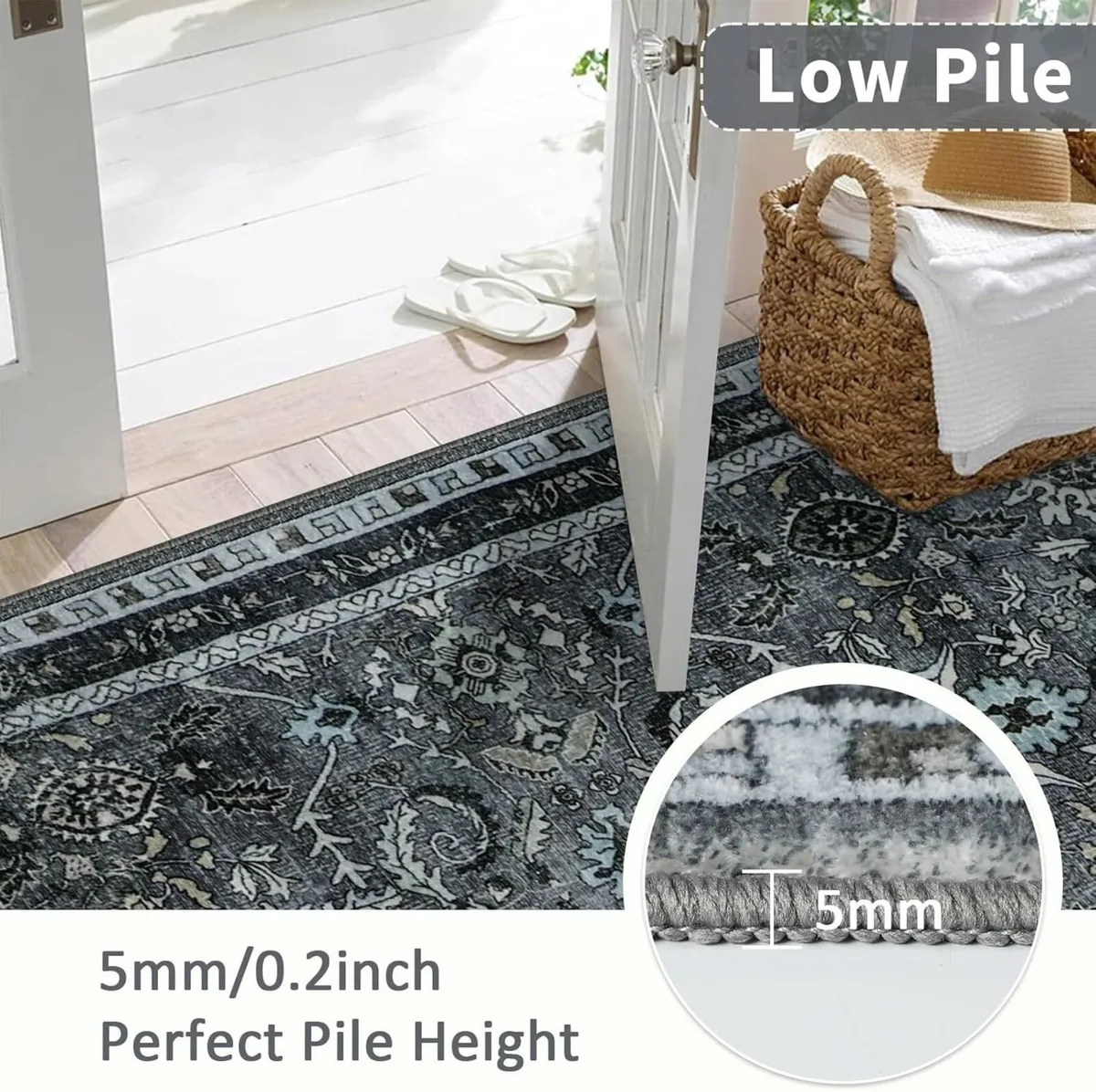 Washable Rugs Living Room Large 200x290cm Boho - Image 4