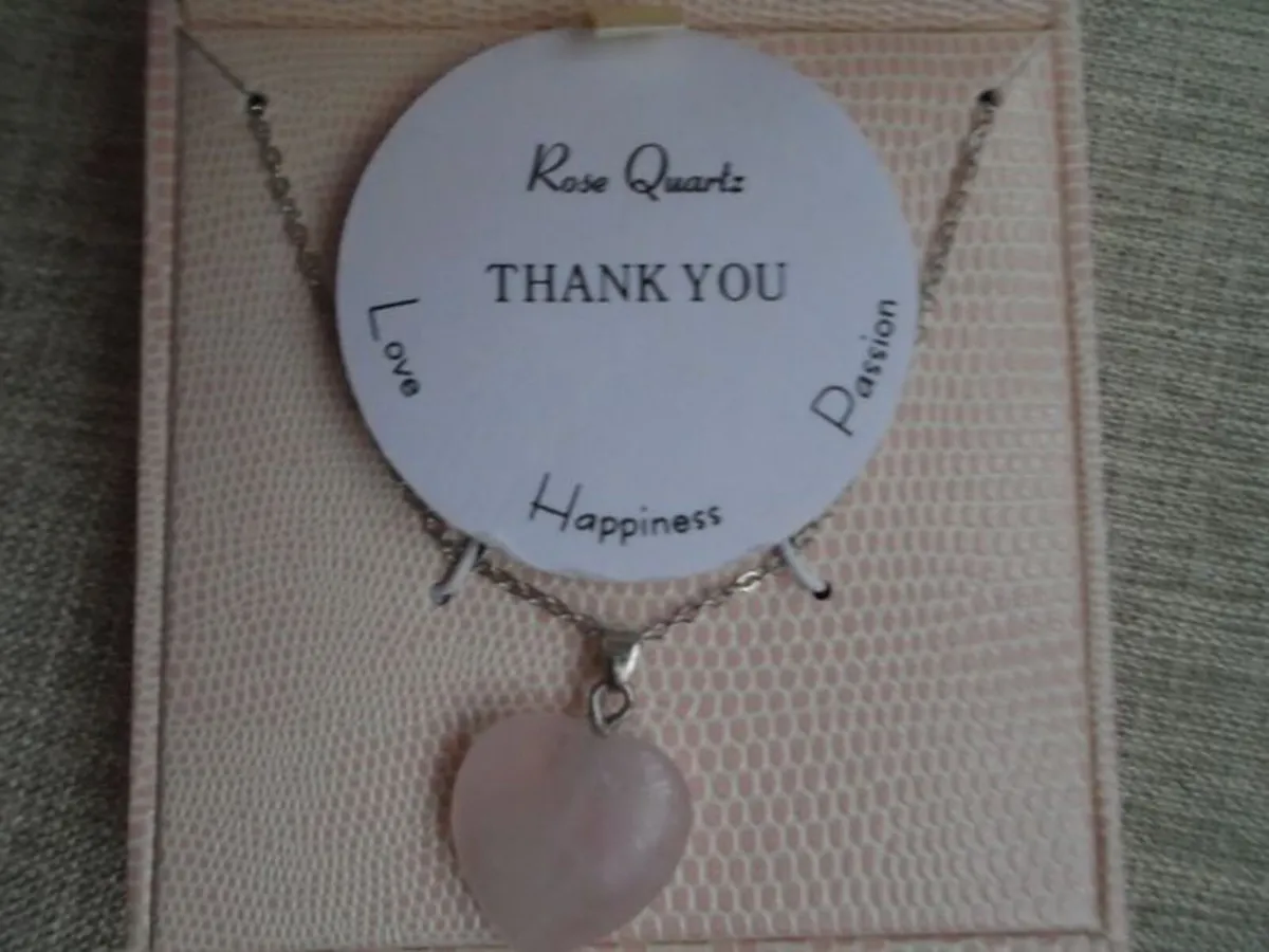 Rose Quartz necklace, Gift, Gemstone jewellery - Image 1