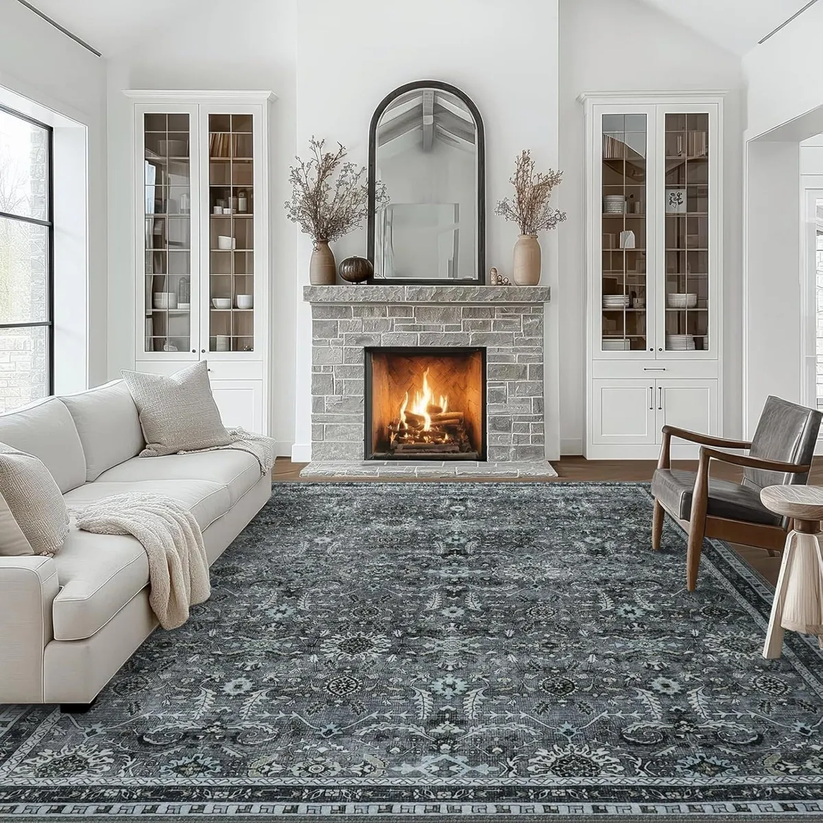 Washable Rugs Living Room Large 200x290cm Boho - Image 1