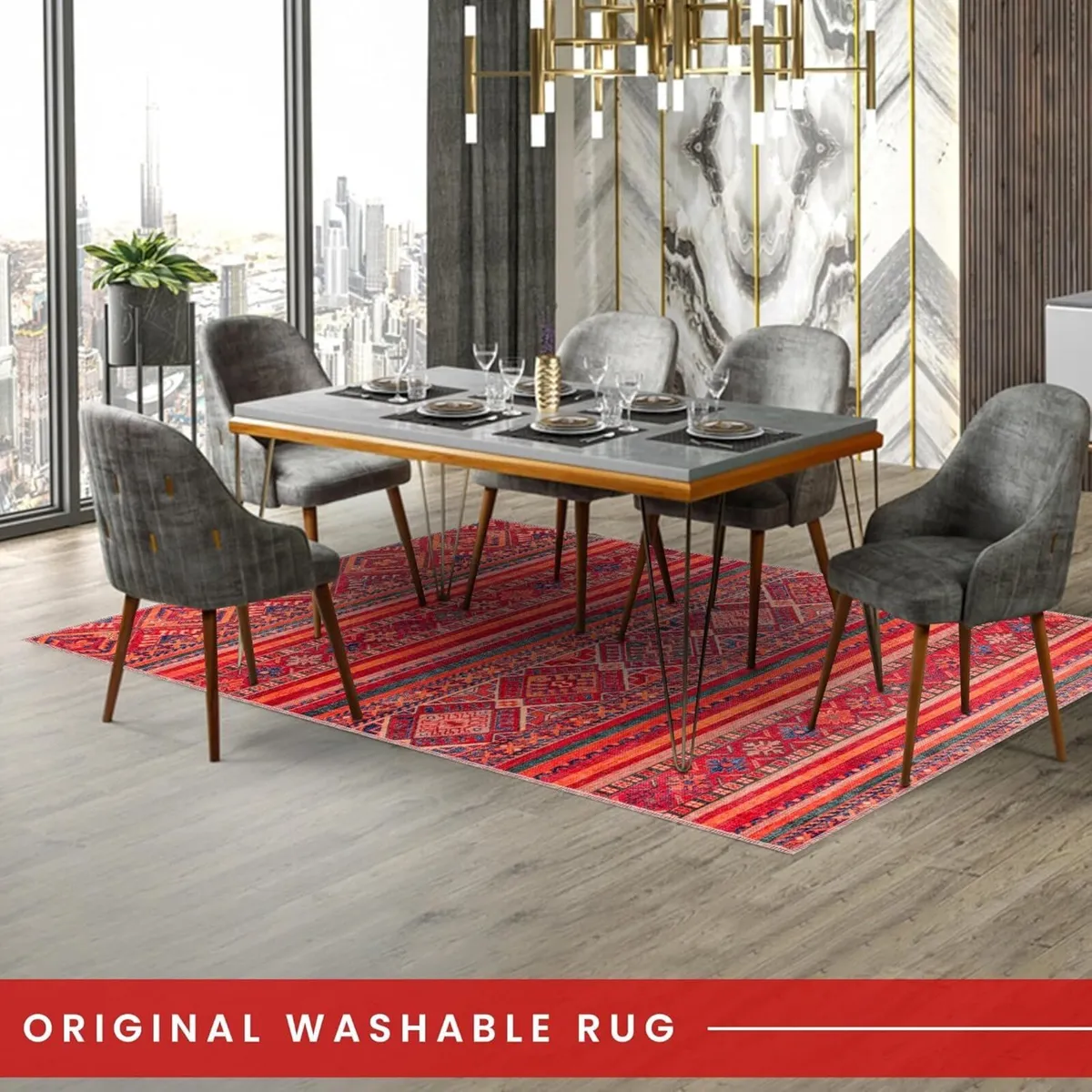 Washable Area Rugs for Living Room Traditional - Image 2