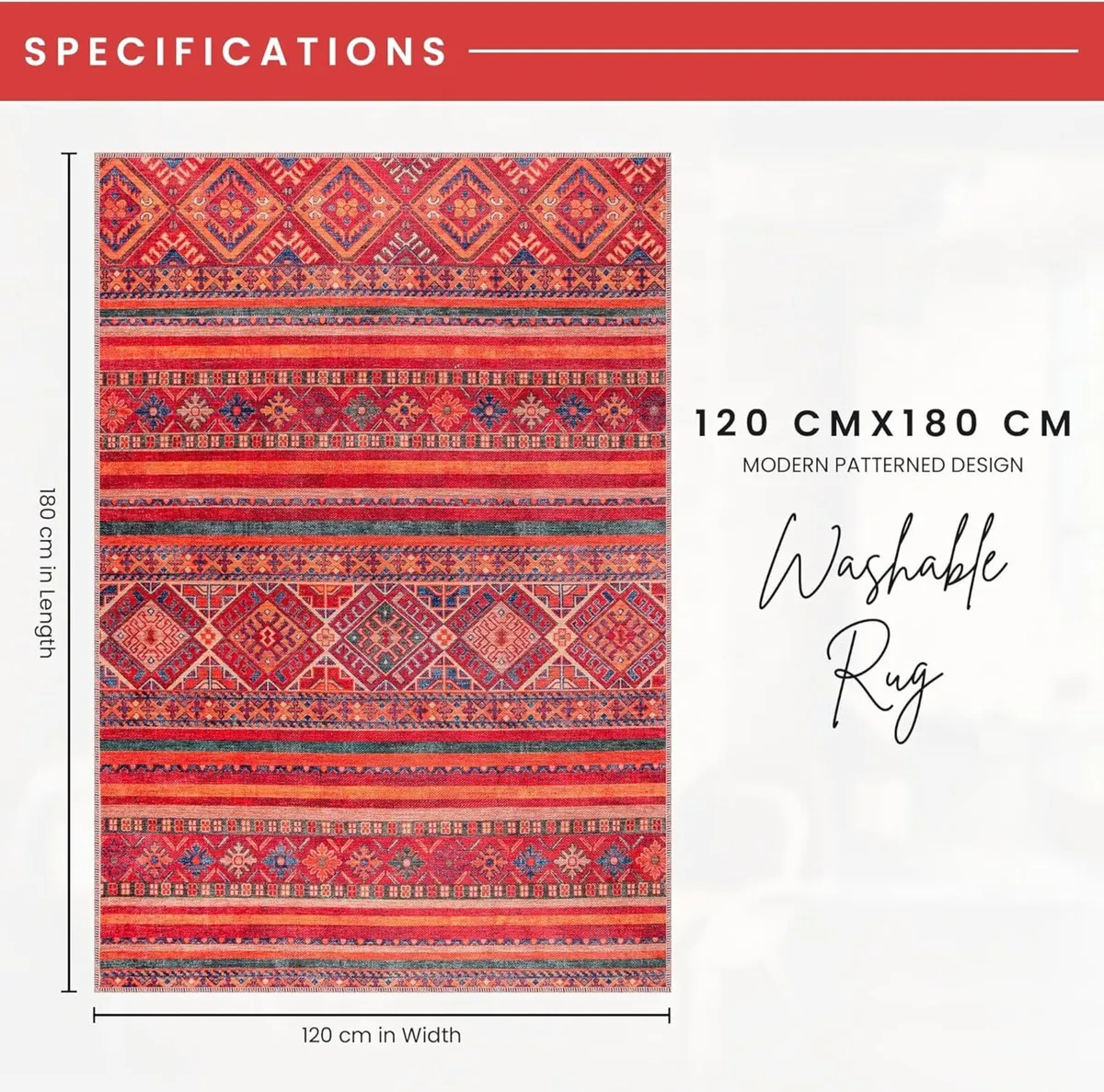 Washable Area Rugs for Living Room Traditional - Image 3