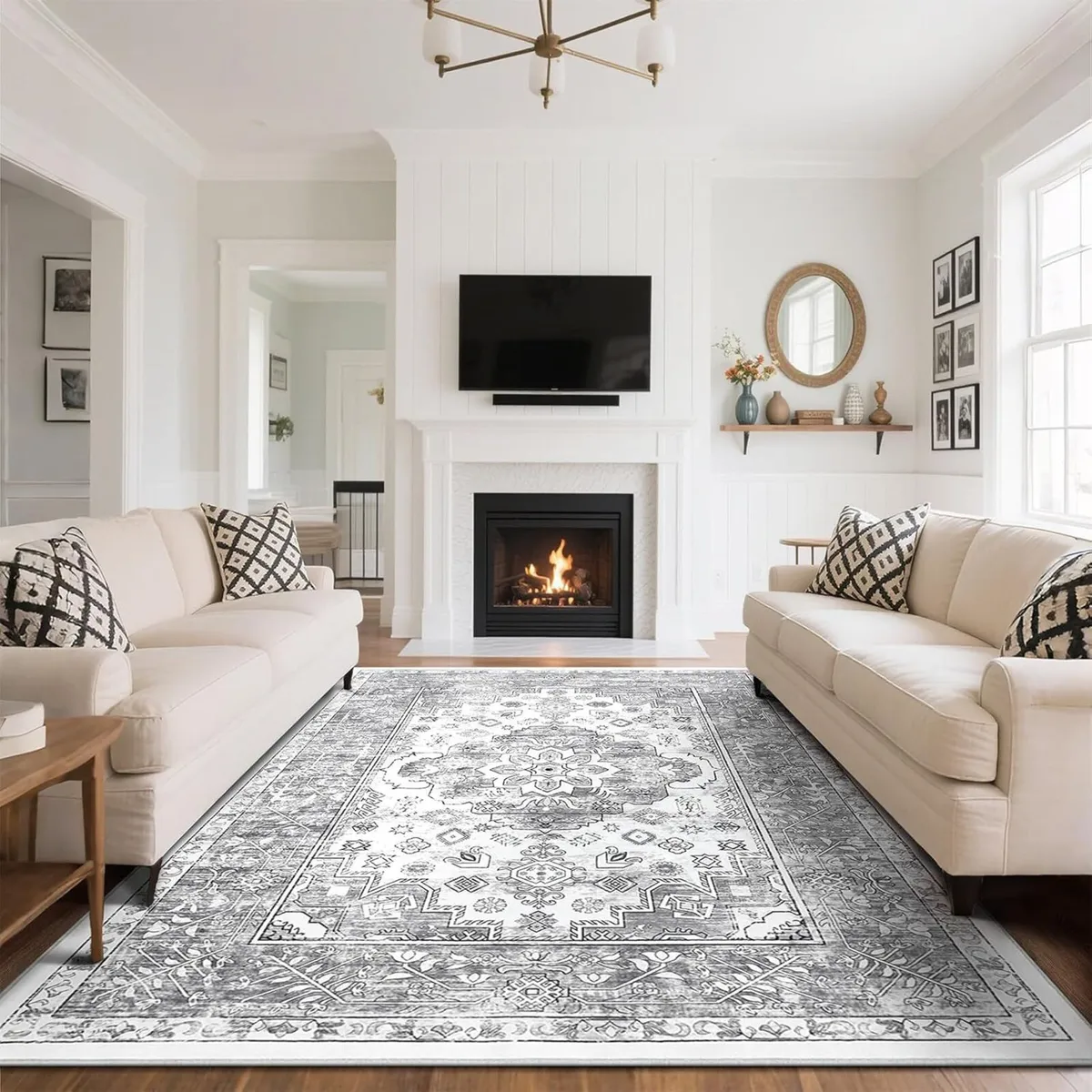 Vintage Living Room Rugs 160 x 230cm Large Shaggy - Image 2