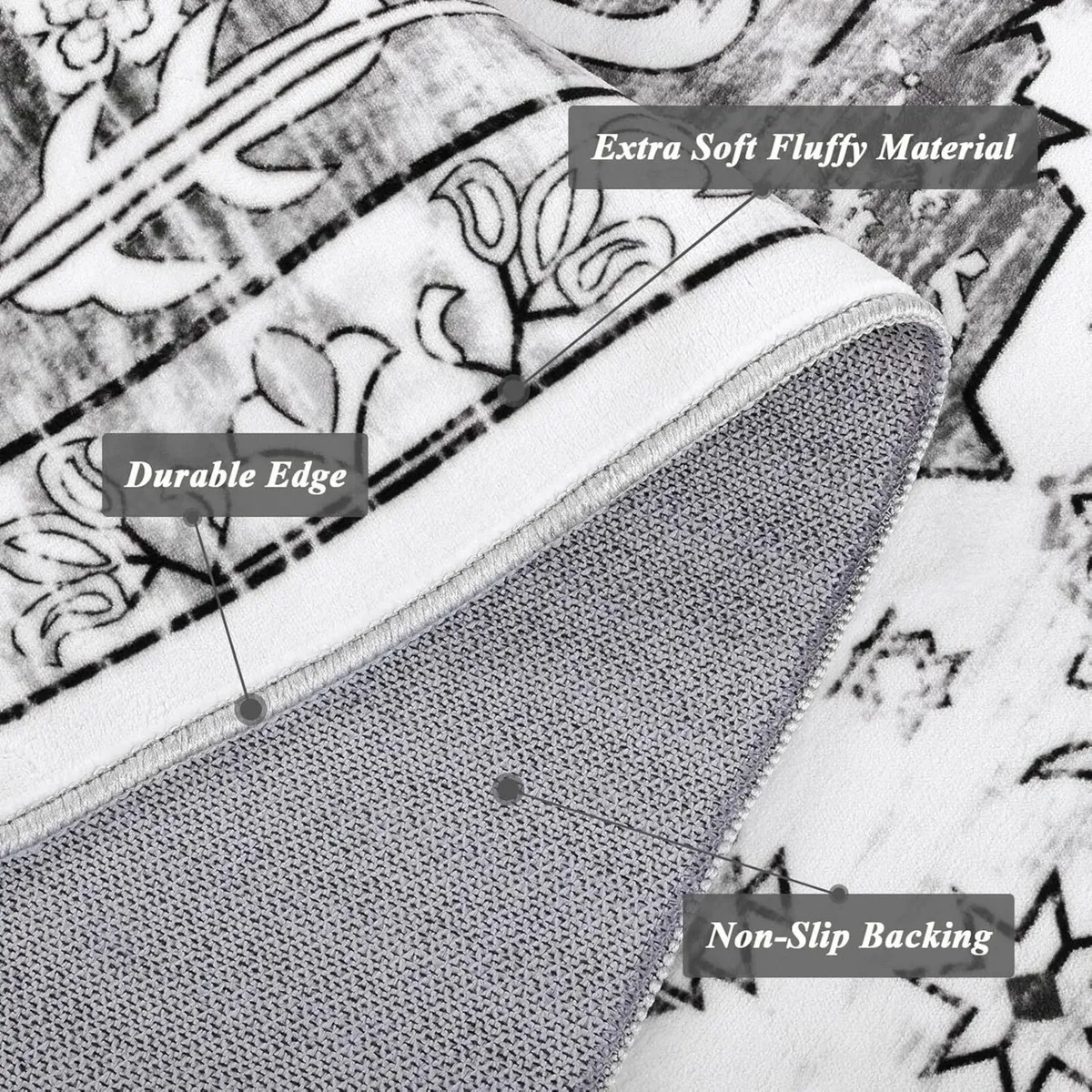 Vintage Living Room Rugs 160 x 230cm Large Shaggy - Image 3