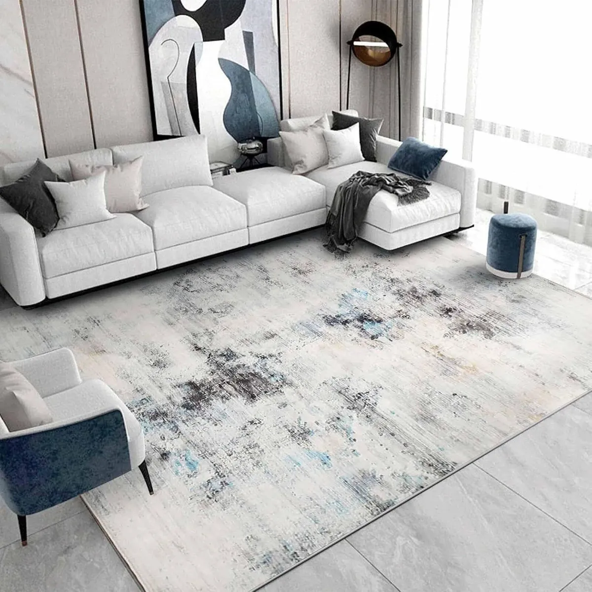 Area Rugs Abstract Rug Home Modern Chic Ink - Image 2