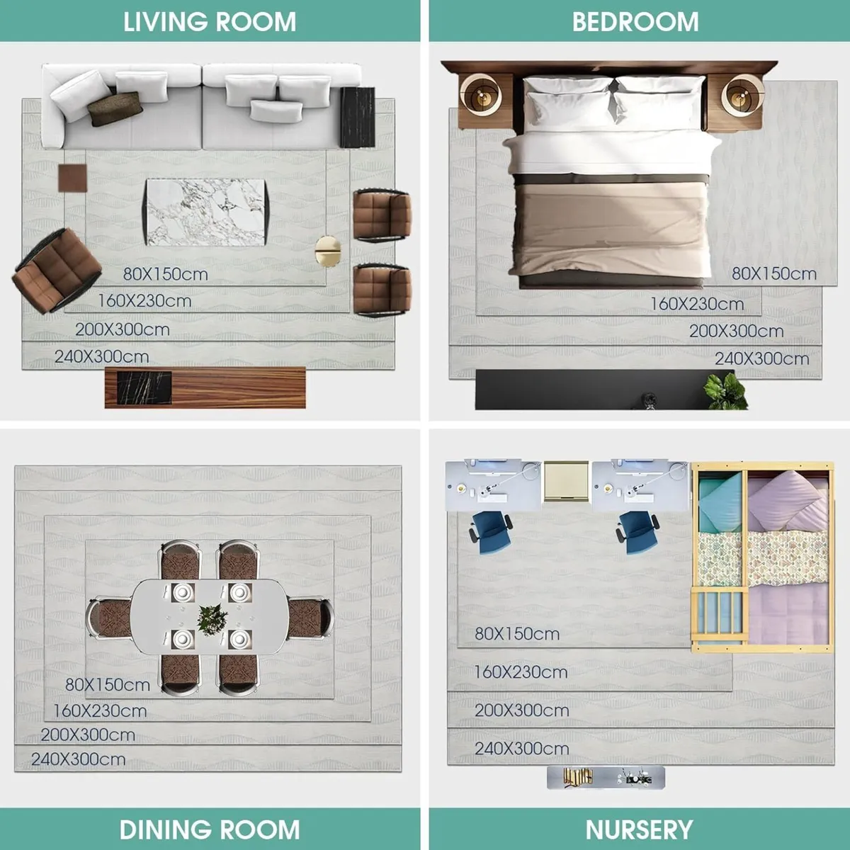 Rugs Living Room Short Pile Soft Area Bedroom - Image 3