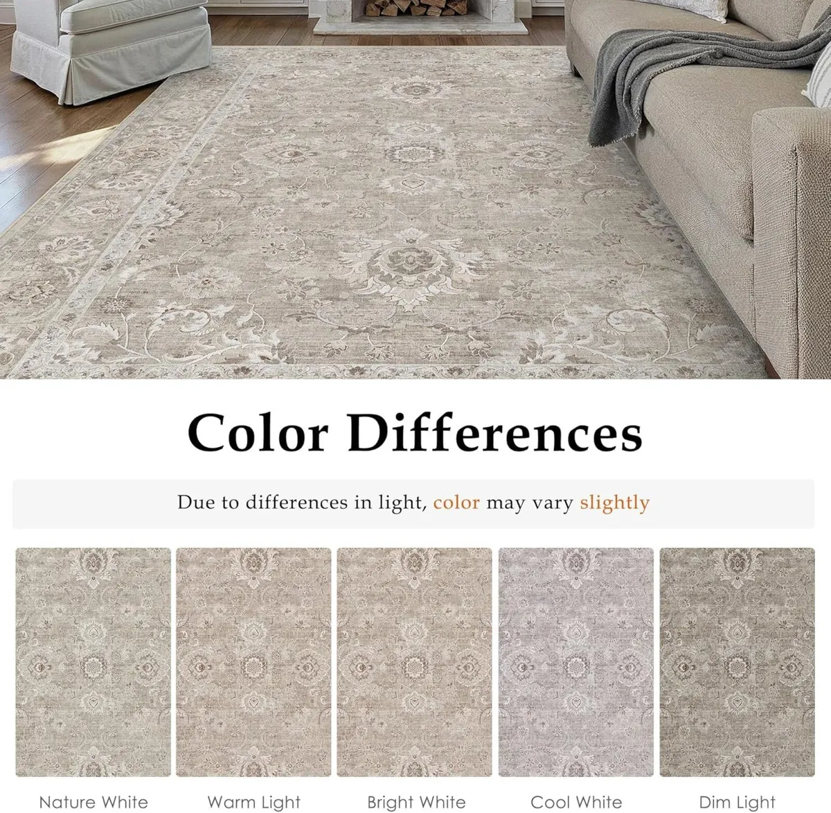 Vintage Living Room Area Rug 200x300cm Machine - Image 3