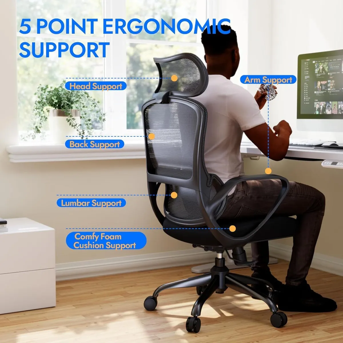 Ergonomic Gaming Office Chair with Comfy Lumbar - Image 4