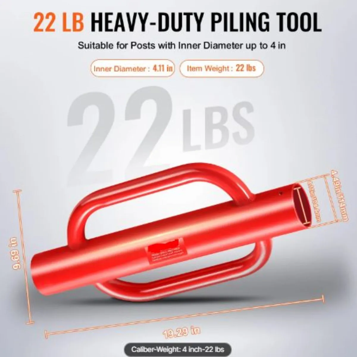 Fence Post Driver with Handles 10.4 cm Inner - Image 3