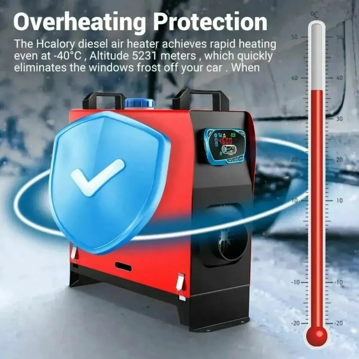 5/8KW 12V Diesel Air Heater With Adapter - Image 3