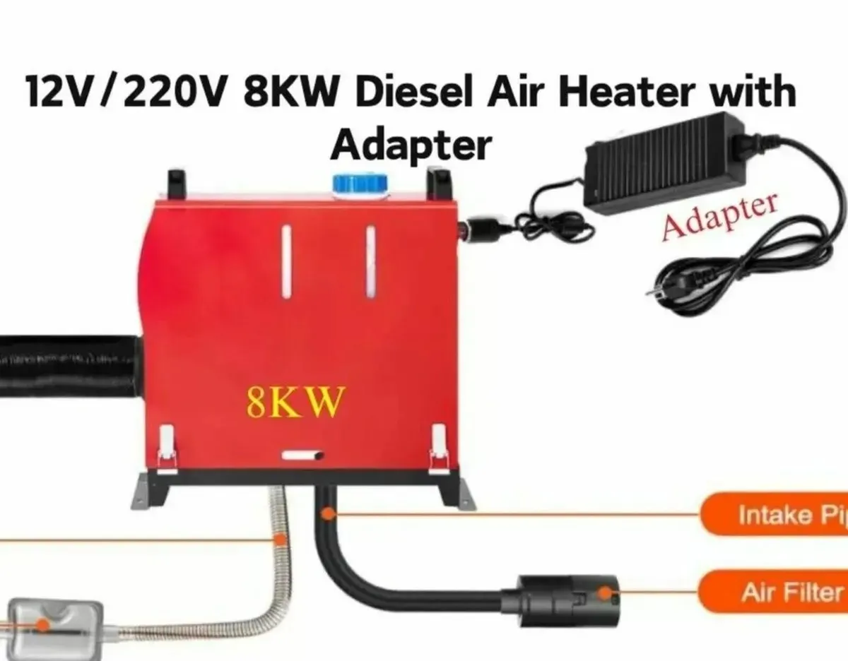 12V 5/8KW Diesel Air Heater with Power Adapter - Image 4
