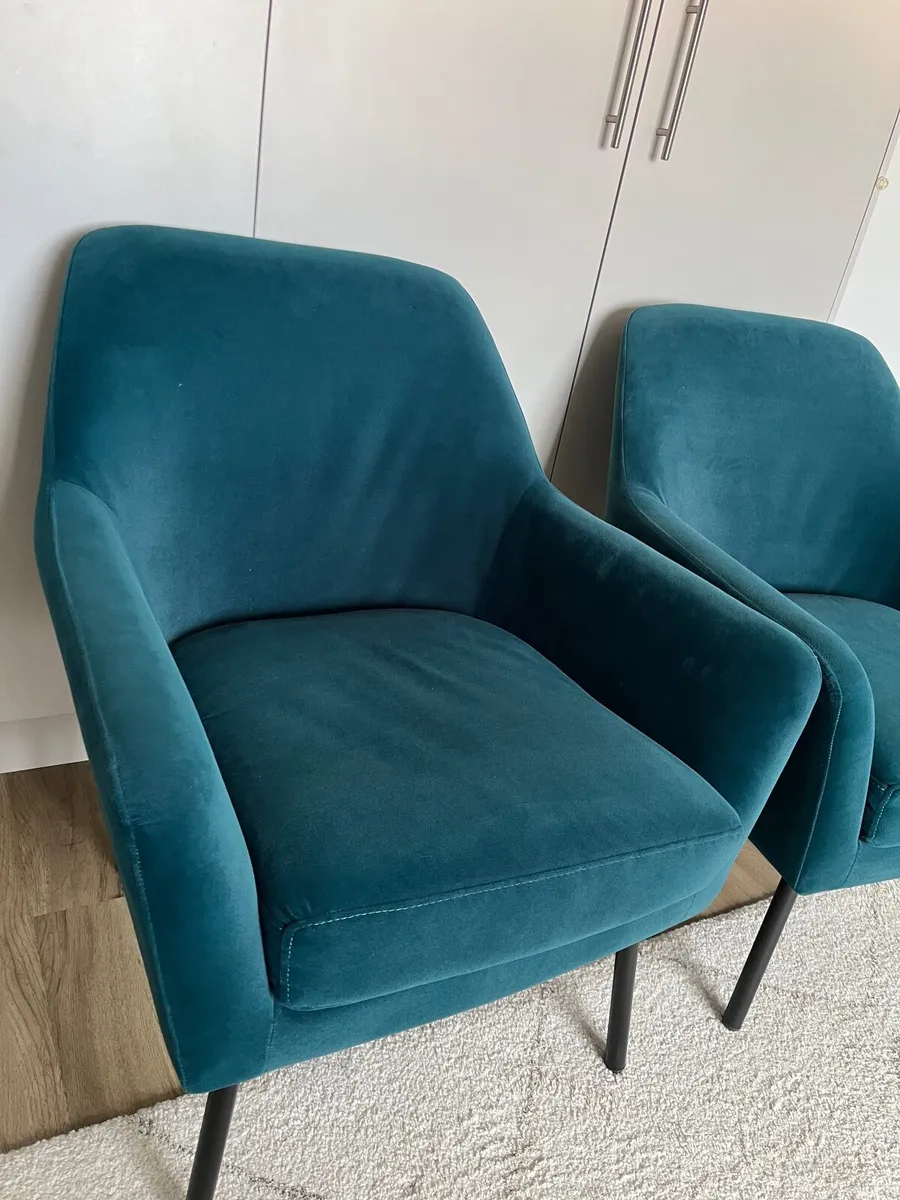 Marks & Spencer Freya Velvet Armchairs – Dark Teal - Image 3