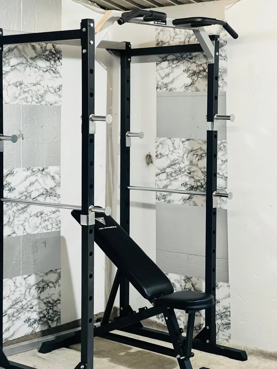 OLYMPIC WEIGHTLIFTING SET RACK BENCH WEIGHTS BAR - Image 4