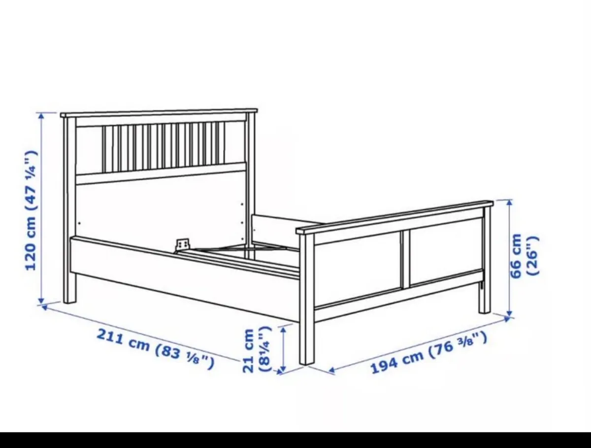 IKEA Hemnes Superking Bed Frame and Mattress - Image 2