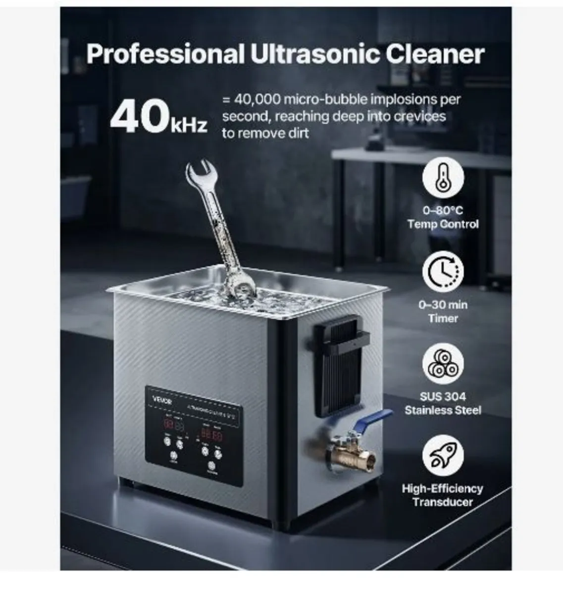10L Ultrasonic Cleaner, Professional Ultrasonic - Image 2