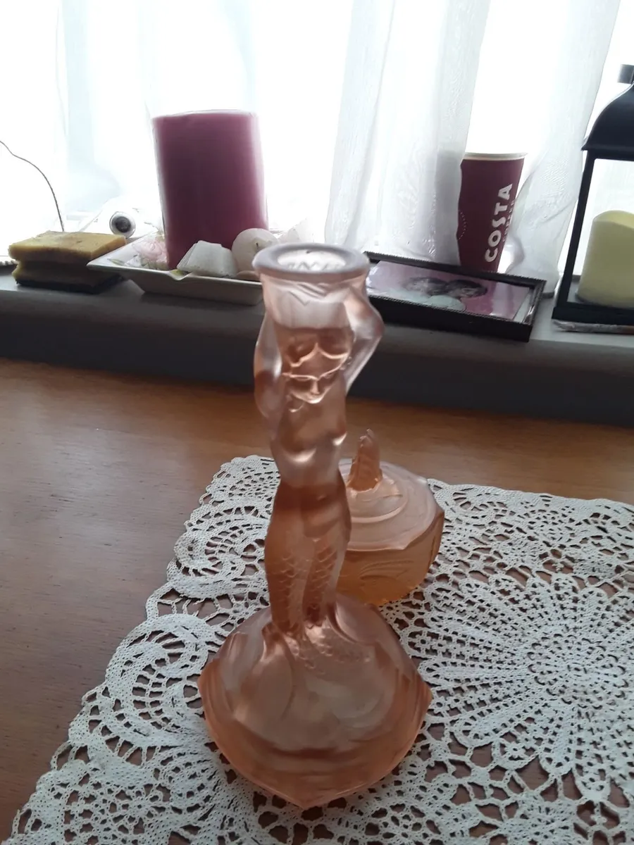 Art deco  4 peace glass dressing table vanity set - Image 2