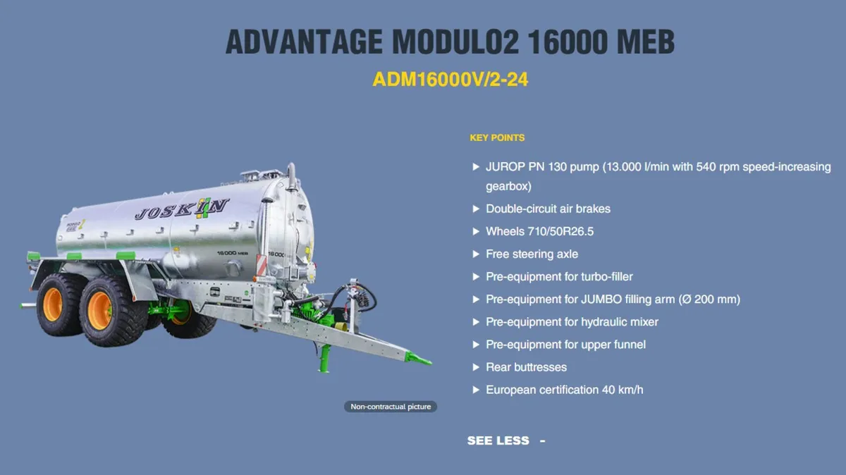 JOSKIN 16000 MODULO2 SLURRY TANKER, AVAILABLE EX F - Image 4