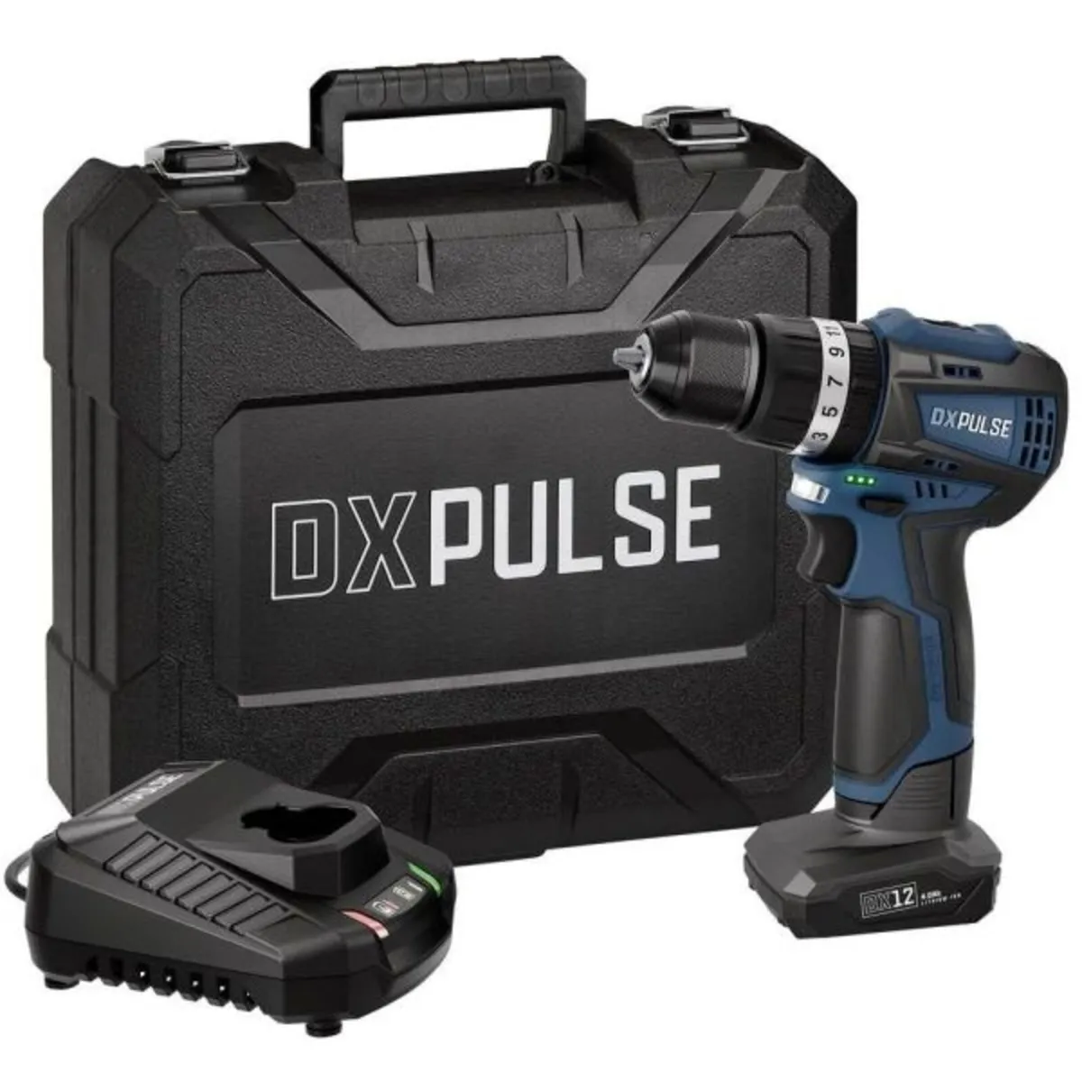 DXPULSE by Draper 12V Brushless Combi Drill Kit - Image 1