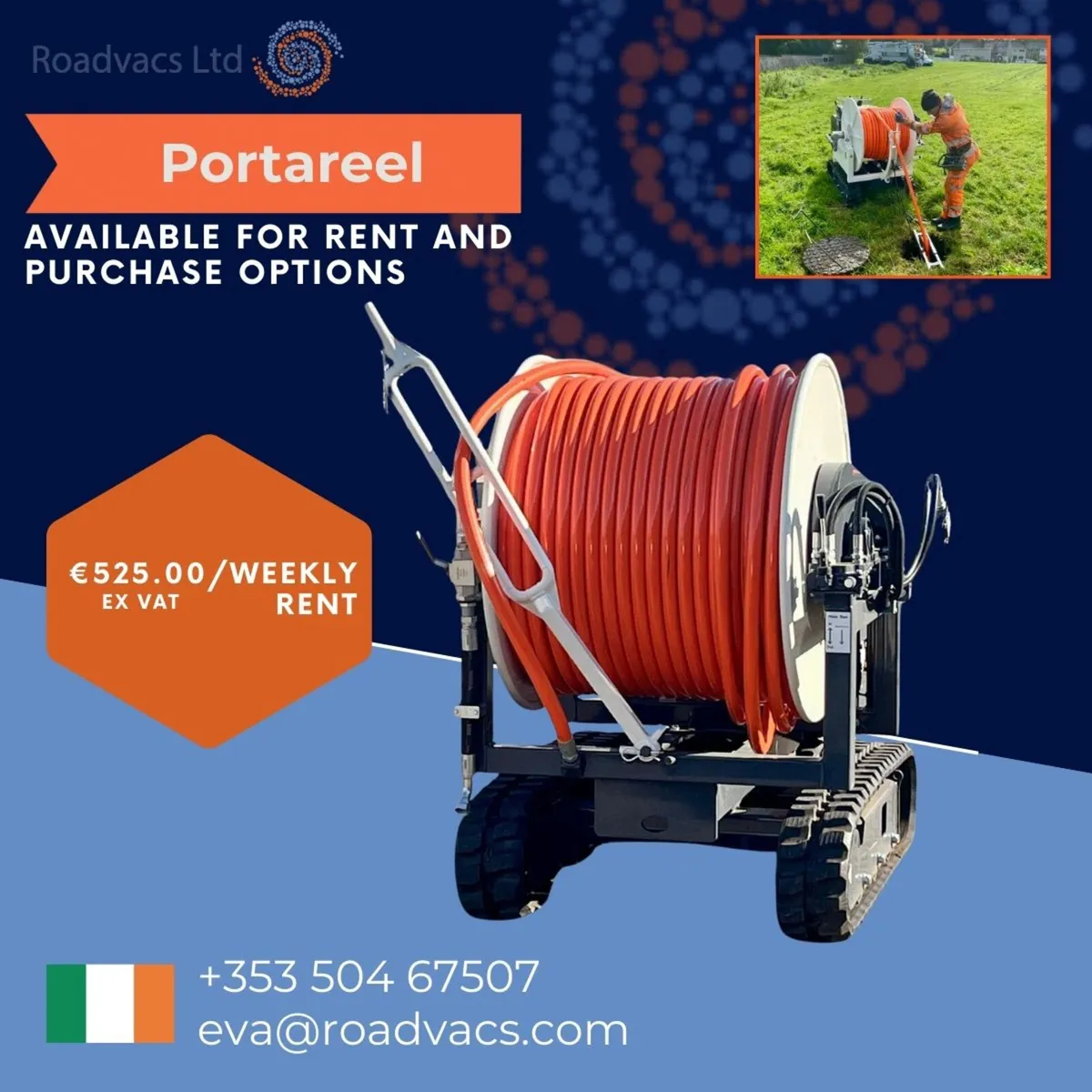 Tracked Jetting Reel - €525.00/WEEKLY RENTAL - Image 1