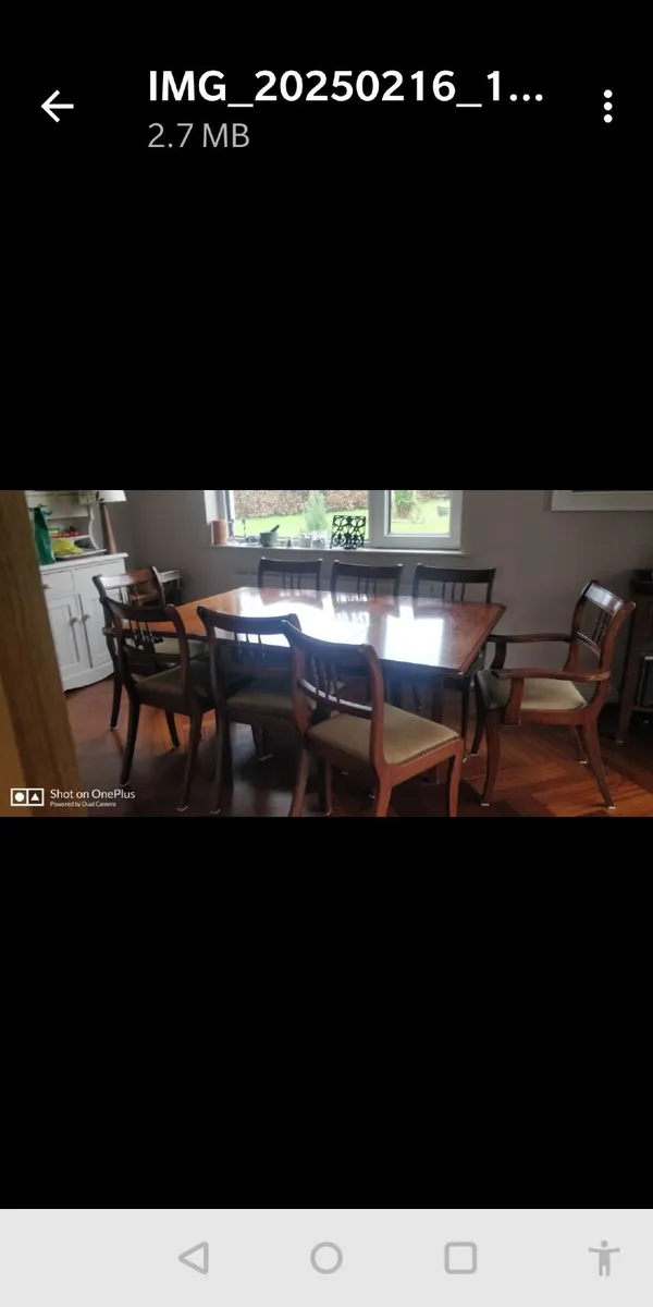 Dining room table and 8 chairs. - Image 2