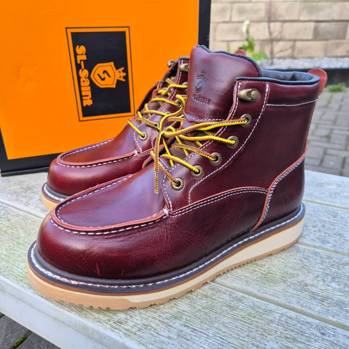 SL-Saint Leather Moc Toe Boots,  Brand New, UK 7.5 - Image 1