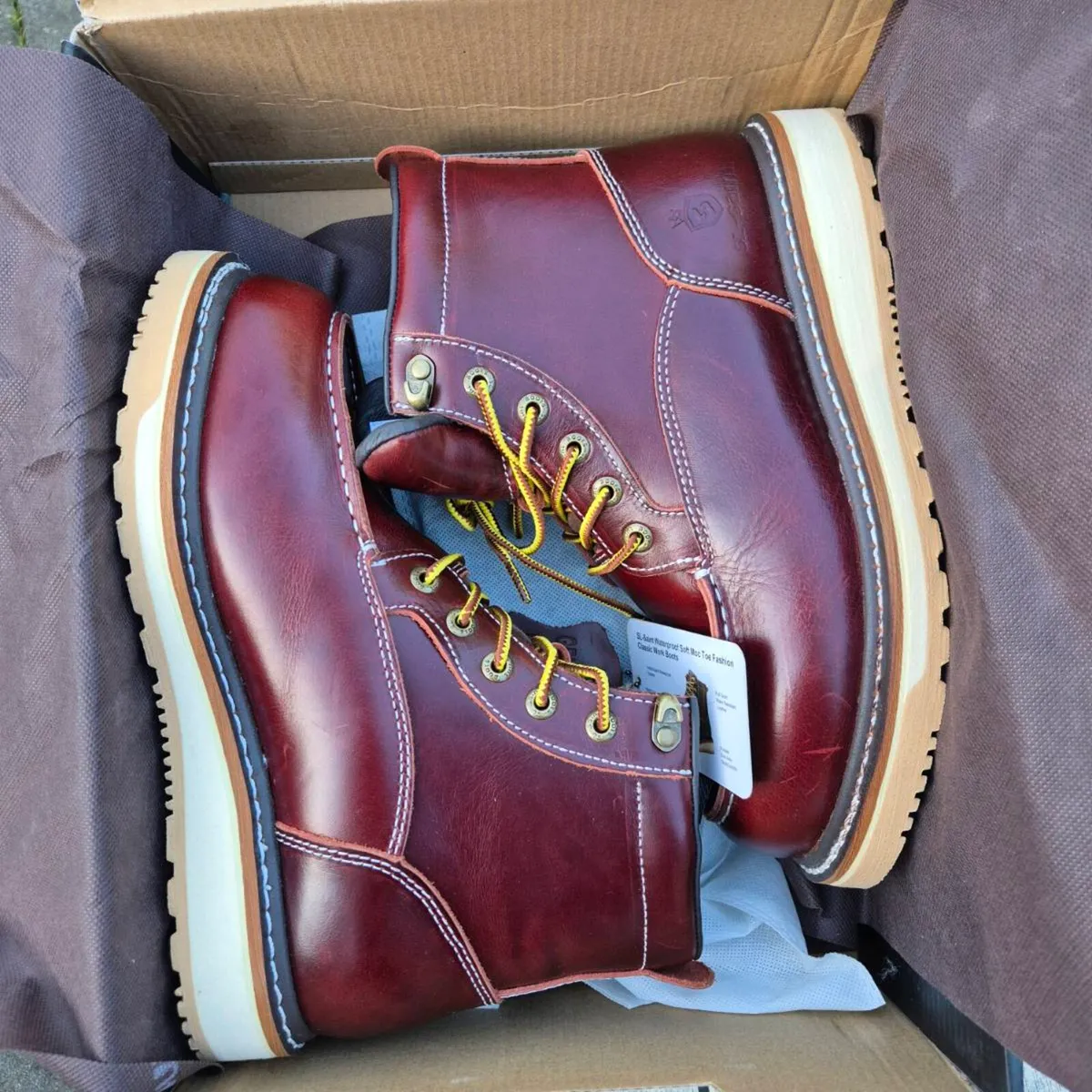 SL-Saint Leather Moc Toe Boots,  Brand New, UK 7.5 - Image 2