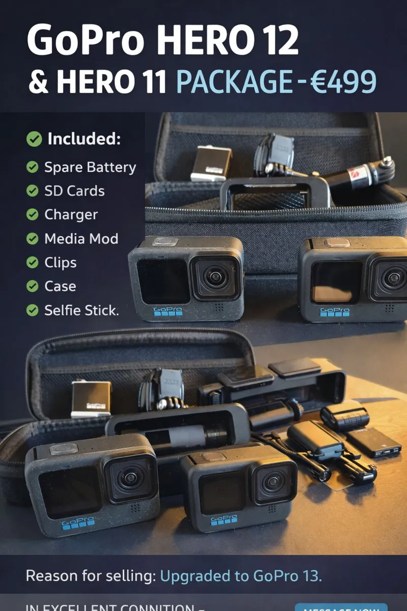 GoPro Hero 12 + Hero 11 Package – €499 - Image 1