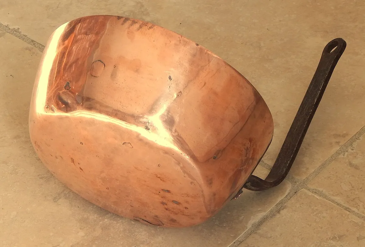 Large Vintage Copper & Forged Iron Ladle Pot - Image 2