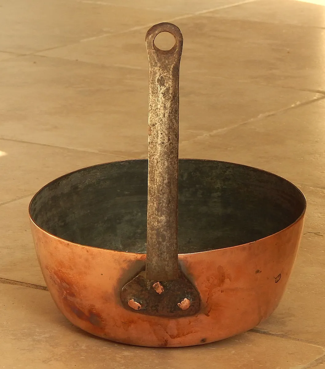 Large Vintage Copper & Forged Iron Ladle Pot - Image 3