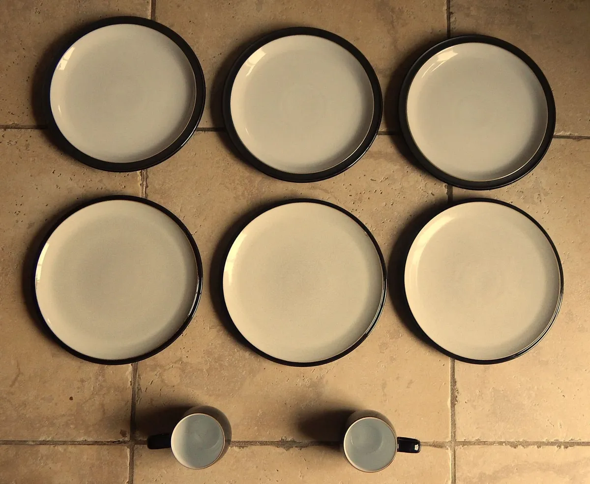 Selection of 8 Pieces Denby Dinnerware in Black - Image 2