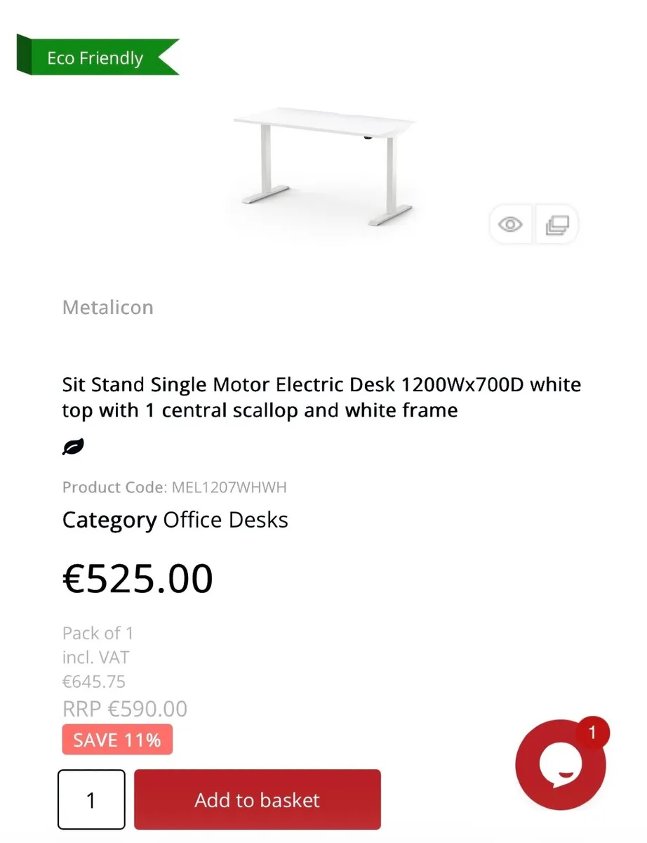 Office Desk Sit/Stand *Brand new never used* - Image 1