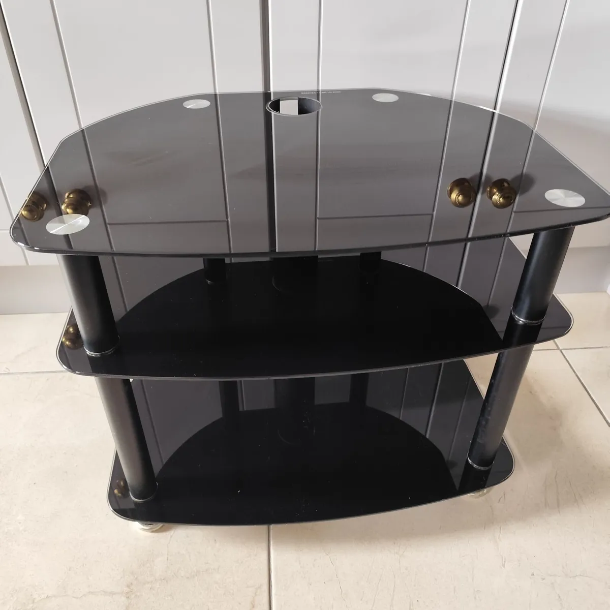 Glass black TV stand unit - Image 1