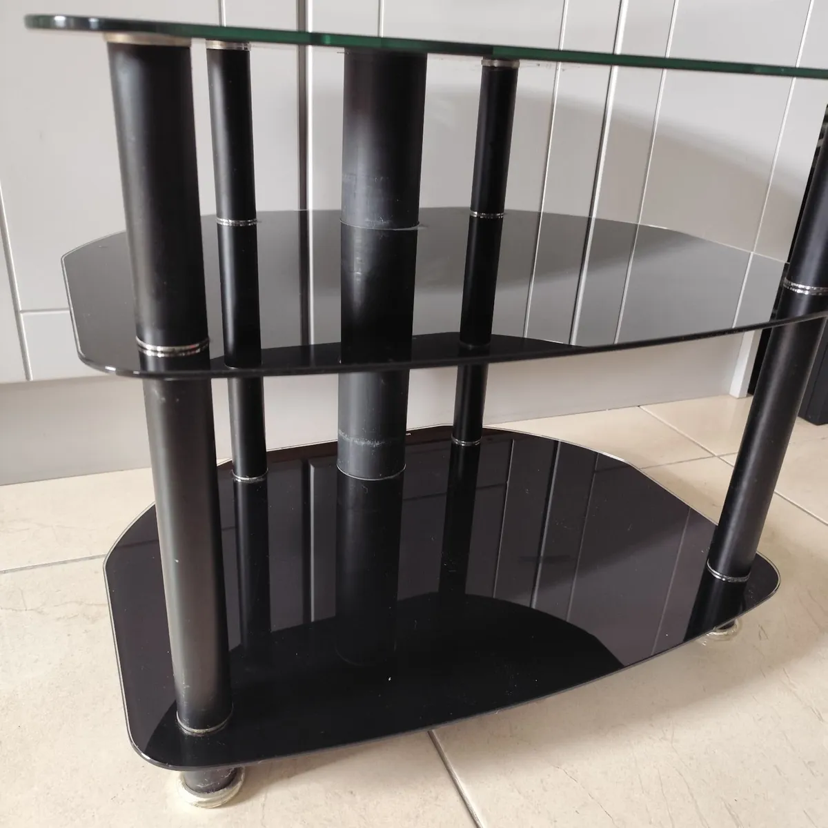 Glass black TV stand unit - Image 4